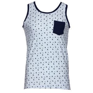 Men's Tank Top Fitness AOP Pattern Sleeveless Lt Blue